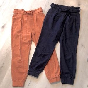 LEFTIES Peg-Leg Fashion Joggers w/ Waist Tie in Royal Blue